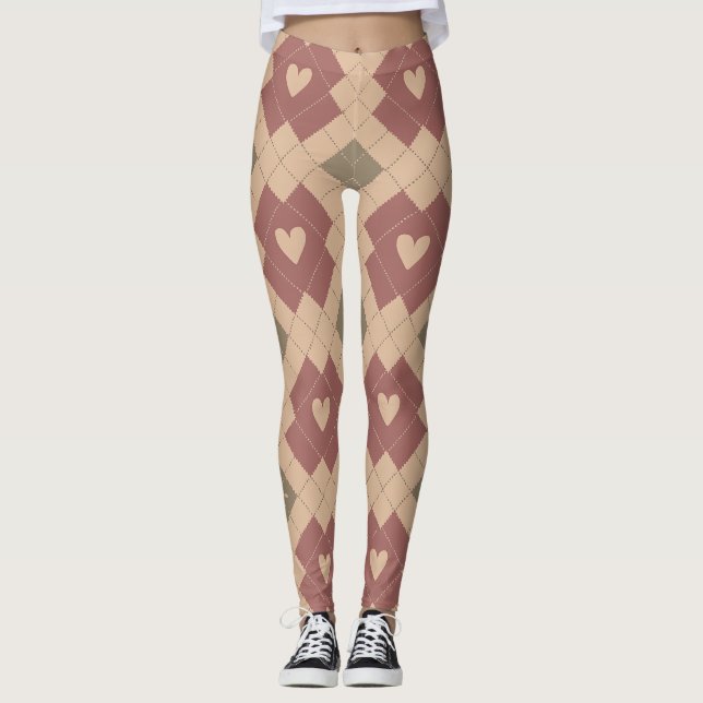 Cozy Patchwork Hearts Leggings (Frente)