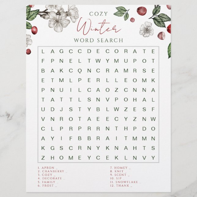 Cozy Winter Word Search Game  (Frente)