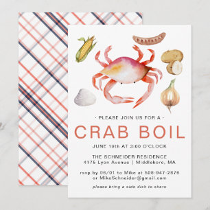 Crab Boil   Convite de festas de Cookout de frutos