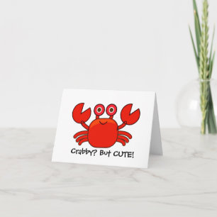 Crabby? Mas Bonito!/Cartoon Red Crab - Cartão de A