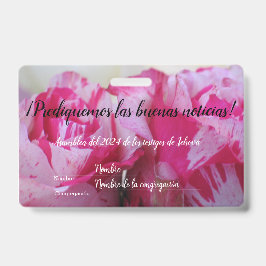 Crachá 2024 JW asamblea TJ rosas personaliza