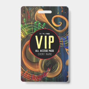 Crachá A ARTE da Música VIP Pass de Acesso Total
