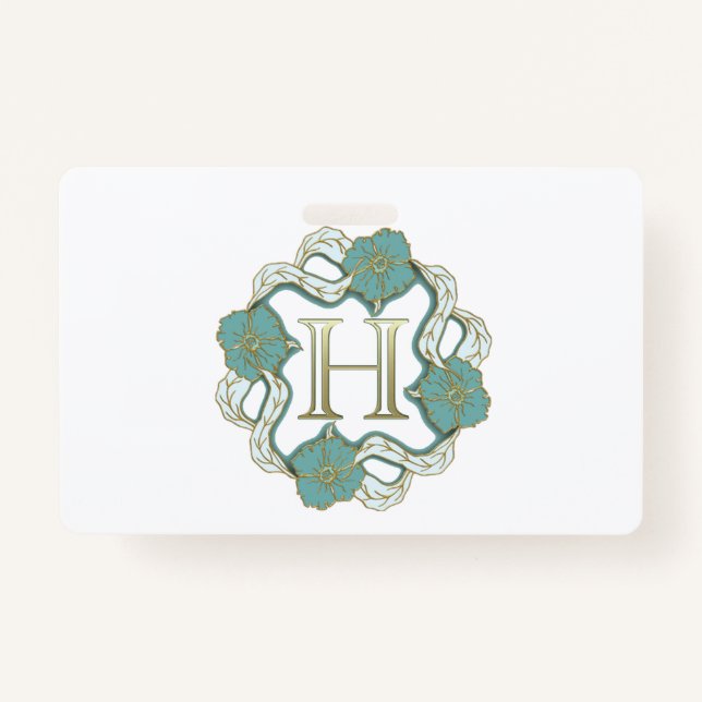 Crachá A minha assinatura com a letra h, (Frente)