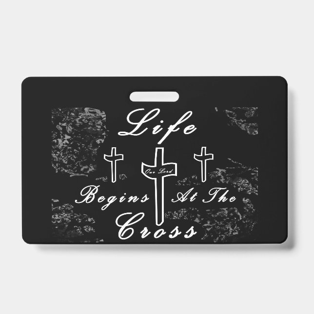 Crachá A vida começa na cruz (Frente)