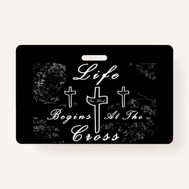 Crachá A vida começa na cruz (Frente)
