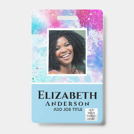 Crachá ABSTRATOS de Aquarela VIP PASS DE Funcionário FOTO