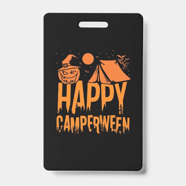 Crachá Acampador de Halloween Natureza (Frente)