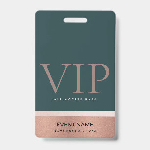CRACHÁ ACESSO A EVENTOS VIP VERDE DE PINCO BRUTO DOURADO