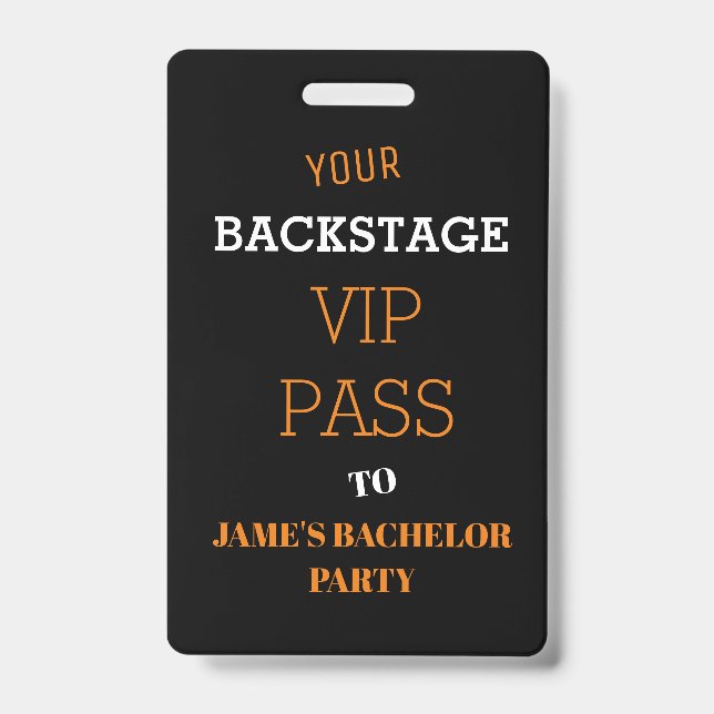 Crachá Acesso de Bastidores Pass Bacharel Aniversário VIP (Frente)