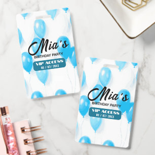 Crachá Acesso Personalizado à Festa de Aniversário VIP Az