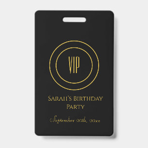 Crachá Acesso VIP para Festa de Aniversário Black and Gol