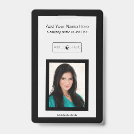 Crachá Adesivo de identificação com logotipo de foto com 