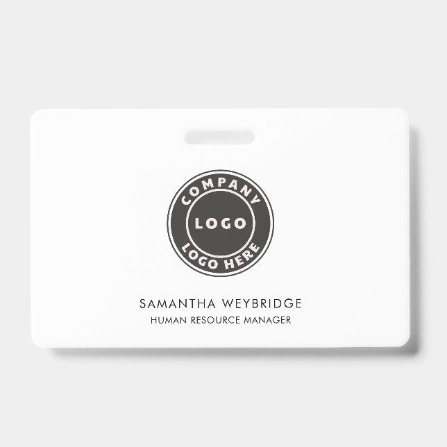 Crachá Adicionar logotipo da empresa Nome do funcionário  (Frente)