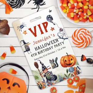 Crachá Adorável VIP de Halloween de Aniversário de crianç