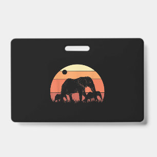 Crachá Afro-Elefante da Família Animal do Detentor de Zoo