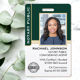 Crachá Agente de Assinatura de Empréstimo Público Notário