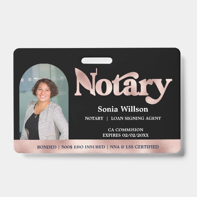 Crachá Agente de Assinatura de Empréstimo Público Notário (Frente)