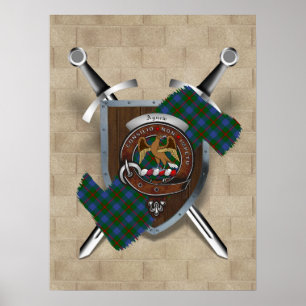 Crachá Agnew Clan com espadas cruzadas Poster de