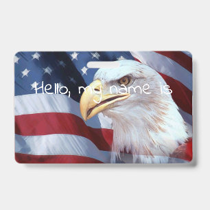 Crachá Águia careca cabeça bandeira americana Quatro de J
