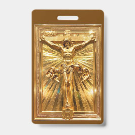 Crachá Albrecht Dürer 1505 Cristo na Cruz Ouro Puro