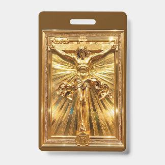 Crachá Albrecht Dürer 1505 Cristo na Cruz Ouro Puro