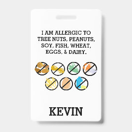 Crachá Alerta de Alergia Alimentar Personalizado para Cri