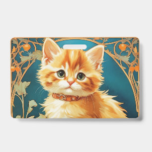 Crachá Alphonse Mucha Art Nouveau Cat