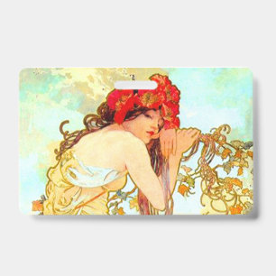 Crachá Alphonse Mucha Art Nouveau Summer