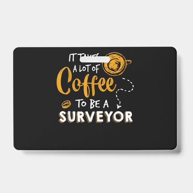Crachá Amante de Café Engenheiro Agrimensor Engraçado Con (Frente)