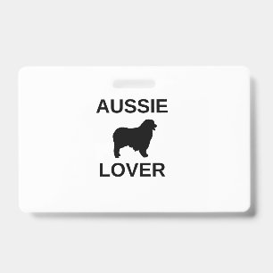 Crachá amante do australian shepherd aussie