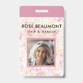 Crachá Amarelo Cor de Água Rosa Moderno