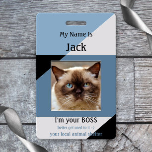 Crachá Animal Shelter Funny Cat Name Badge