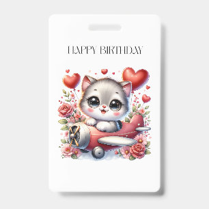 Crachá Aniversário do Piloto de Gatinhos