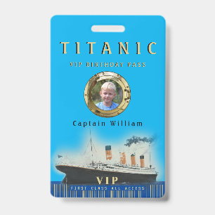 Crachá Aniversário do Titanic de Fotografia Personalizada