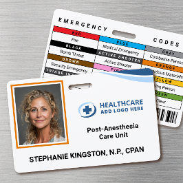 Crachá Any Color Nurse Hospital Employee Photo ID Badge