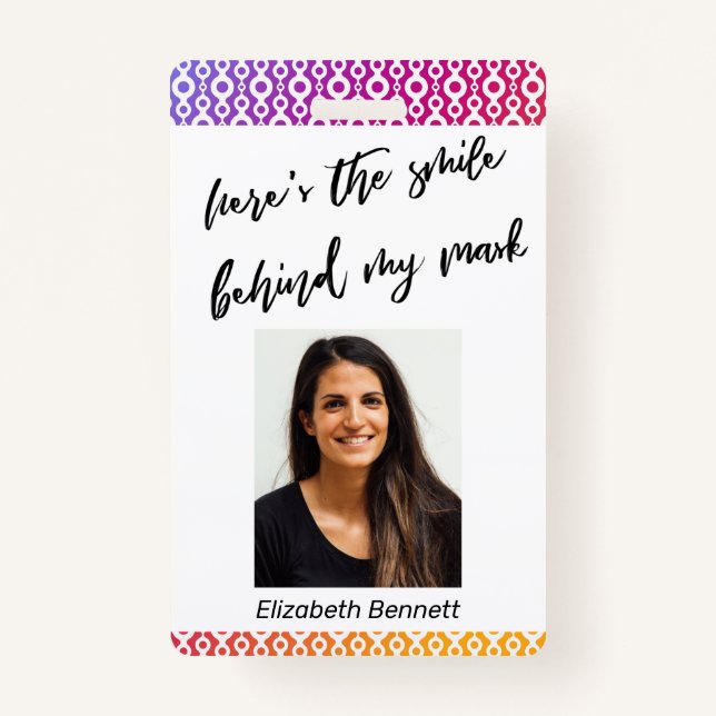 Crachá Aqui está o sorriso atrás do meu padrão de óbito (Frente)