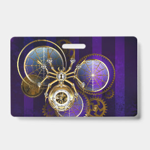 Crachá Aranha Steampunk no fundo roxo
