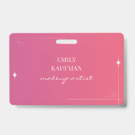 Crachá Arranjo de Artista de Maquiagem de Gradiente Rosa 