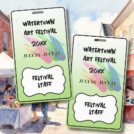 Crachá ART FESTIVAL Custom Stylish Personalized Colorful