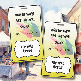 Crachá ART FESTIVAL Custom Stylish Personalized Colorful