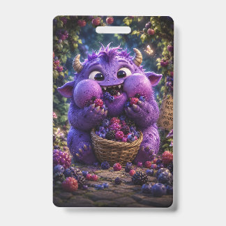 Crachá Arte de Monstro Fofo Bandido de Frutas Fantasia Fl