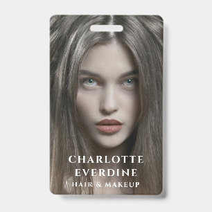 Crachá Artista de Cabelo e Maquiagem de Foto Moderna
