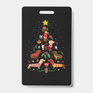 Crachá Árvore de Natal Engraçada do Dachshund