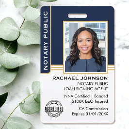 Crachá Assinante de empréstimo público notário ID do agen