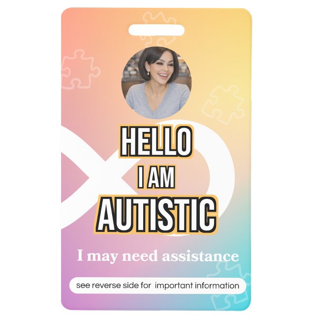 Crachá Autism Alert Photo ID Badge–Personal Safety (Autism Alert Photo ID Badge–Personal Safety)