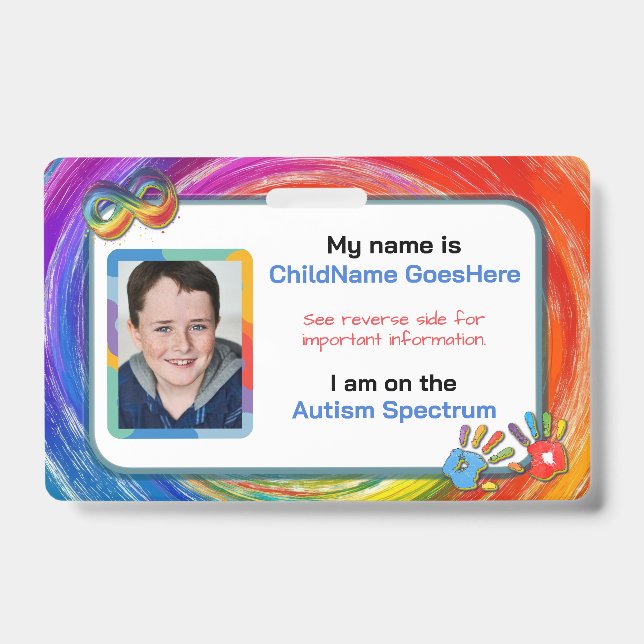 Crachá Autism Assistance Identification Card (Frente)