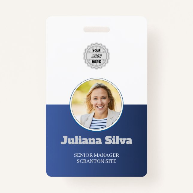 Crachá Azul Marinho | Segurança da Empresa para ID de Fot (Frente)