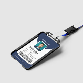 Crachá Azul Marinho | Segurança Personalizável da Empresa