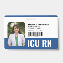 Crachá Azul Personalizado de Enfermeira Médico Equ