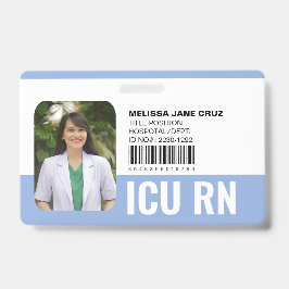 Crachá Azul Personalizado para Enfermeira Médico E